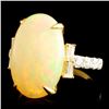 Image 1 : 18K Gold Ring: 6.15ct Opal & 0.71ctw Diamonds