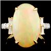 Image 2 : 18K Gold Ring: 6.15ct Opal & 0.71ctw Diamonds