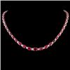 Image 2 : 30ct Ruby & 1ct Diam Necklace in 14K Gold