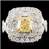 Image 2 : 18K Gold Ring with 2.87ctw Fancy Diamonds