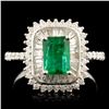 Image 2 : 18K Gold Ring with 1ct Emerald & 0.72ct Diam