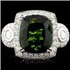 Image 2 : 13.08ct Tourmaline & 1.59ctw Diam Ring 14K Gold