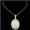 Image 1 : 18K Gold Opal & Diamond Pendant (7.94ct/1.18ctw)