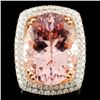 Image 2 : Morganite & Diam Ring 14K Gold 19.15ct & 1.57ctw