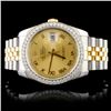 Image 2 : 36MM Rolex DateJust 116233 Diamond Watch 18K YG/SS