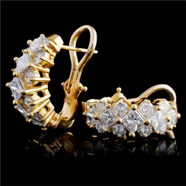 18K Gold Diamond Earrings: 3.25ctw