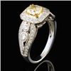 Image 3 : 1.52ctW Fancy Yellow Diamond Ring in 18K WG