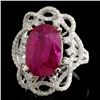 Image 1 : 18K Gold Ruby & Diamond Ring (6.03ct & 0.96ct)