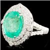 Image 1 : 18K Gold Emerald 8.12ct & Diamond Ring 1.55ct