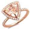 Image 7 : 3ct Morganite & 0.65ct Diamond Ring in 14K Gold