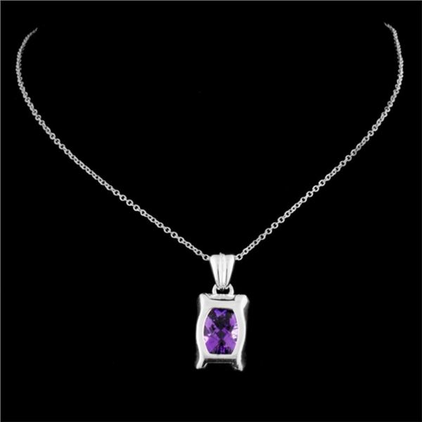 2.80ct Amethyst Pendant in 14K Gold