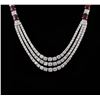 Image 1 : 18K 5.39ct Ruby & 14.48ct Diamond Tennis Necklace