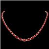 Image 2 : 30.00ct Ruby & 1.50ct Diamond Necklace in 14k Gold