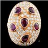 Image 2 : 18K Gold Ruby and Diamond Ring 2.47ct & 2.32ctw