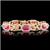 Image 2 : 14K Gold Bracelet with 8.95ct Ruby & 2.71ctw Diam