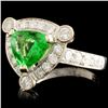 Image 3 : 18K Gold Ring 1.93ct Tsavorite & 0.95ctw Diamonds
