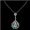 Image 1 : 18K Gold Pendant 3.30ct Emerald & 1.98ctw Diam