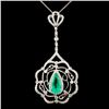 Image 2 : 18K Gold Pendant 3.30ct Emerald & 1.98ctw Diam