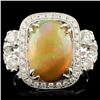 Image 2 : 14K Gold Ring: 3.18ct Opal, 1.08ctw Diamonds
