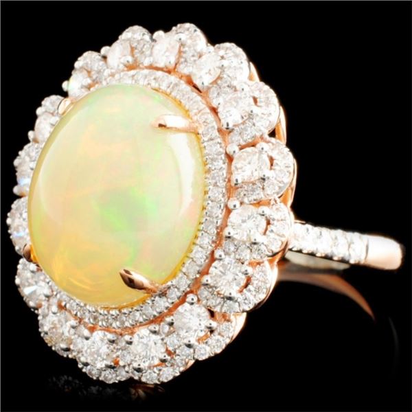 4.66ct Opal & 1.15ct Diamond Ring in 14K Gold