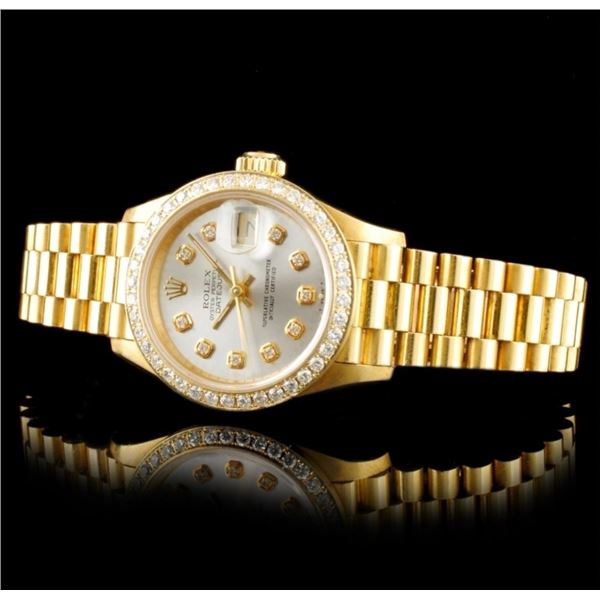 18K YG Diamond Rolex DateJust 26MM Watch