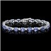 Image 2 : 14ct Tanzanite & 1ct Diamond Bracelet in 14k Gold