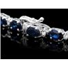 Image 4 : Sapphire & Diam Necklace - 14k Gold, 25.00ct & 1.0