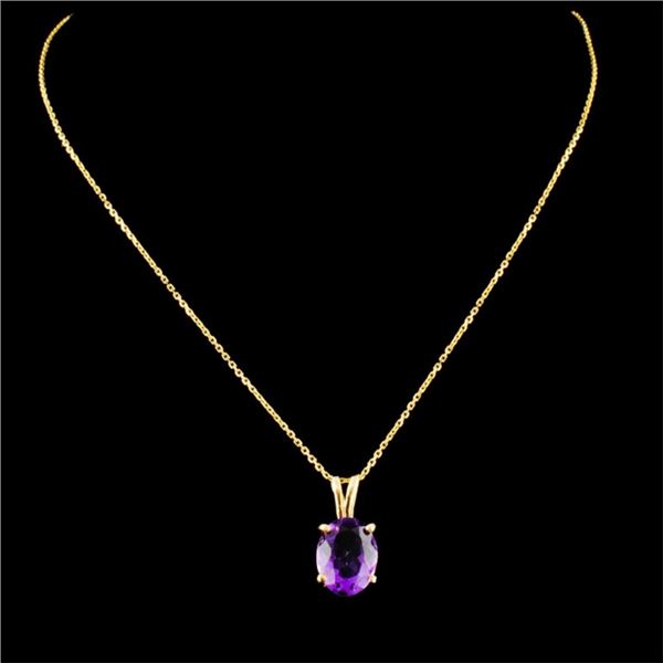1.81ct Amethyst Pendant in 14K Gold