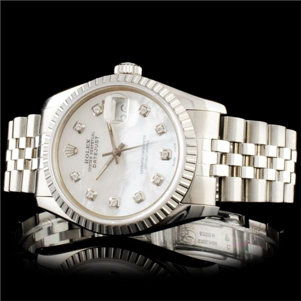 Diamond SS 36mm Rolex DateJust Watch