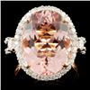 Image 9 : 8.51ct Morganite & 1ct Diamond Ring in 14K Gold