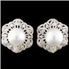 Image 8 : 18K Gold Earrings with 11MM Pearl & 1.85ctw Diam