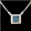 Image 1 : 1.25ctw Fancy Color Diamond Necklace in 14K Gold