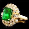 Image 1 : 18K Gold Ring with 3.58ct Emerald & 2.23ctw Diam