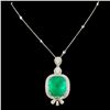 Image 1 : 18K gold pendant with 28.24ct emerald and 3.50ctw
