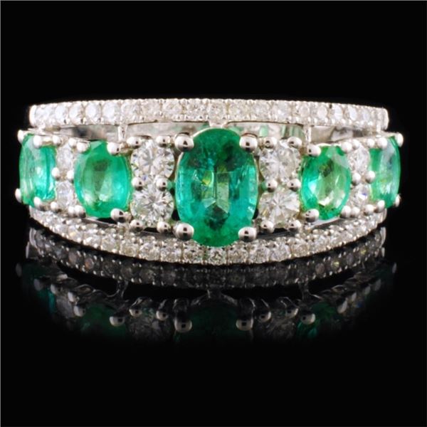 1.08ct Emerald & 0.25ctw Diam Ring in 14K WG