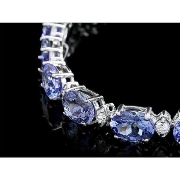 14k Gold Bracelet with 14ct Tanzanite & 1ct Diam