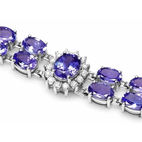 14k Gold Bracelet with 29.00ct Tanzanite & 1.50ct