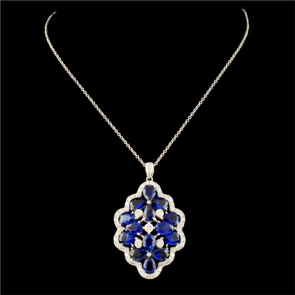18K Pendant w/7.10ct Kyanite & 0.86ctw Diam