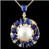 Image 2 : 18K Gold Pendant: 13MM Pearl & 1.08ctw Diamonds