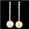 Image 2 : 11.00MM Pearl & 0.76ctw Diam Earrings in 18K Gold