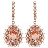 Image 2 : 12.00ct Morganite & 1.90ct Diam Earrings in 14K Go