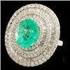 Image 1 : 4.58ct Emerald & 3.22ctw Diamond Ring in 18K Gold