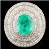 Image 2 : 4.58ct Emerald & 3.22ctw Diamond Ring in 18K Gold