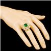 Image 3 : 18K Gold Ring w/ 3ct Emerald & 2.5ct Diamonds
