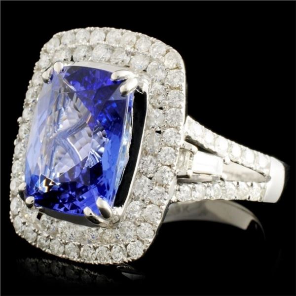 Tanzanite & Diam Ring: 4.77ct & 1.24ctw, 18K Gold