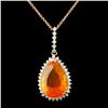 Image 2 : 14K Gold Pendant with 7.55ct Opal & 0.59ctw Diam