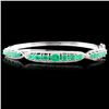 Image 2 : 2.60ctw Emerald & 0.63ctw Diam Bangle in 14K Gold