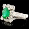 18K Gold Ring: 1.58ct Emerald & 0.83ctw Diam