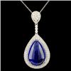 Image 1 : 14K Gold Pendant w/ 24.27ct Tanz & 2.07ctw Diam