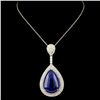 Image 2 : 14K Gold Pendant w/ 24.27ct Tanz & 2.07ctw Diam